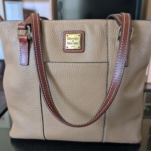 Dooney & Bourke Beige and Brown Leather Tote